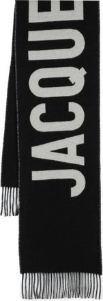 Jacquemus Luxe Logo Patroon Wollen Sjaal - Heren - Wintersjaals - Zwart - ONE Size - Wol - Accessoires