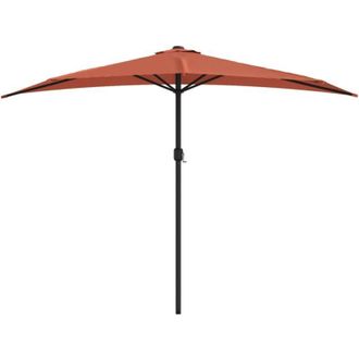 vidaXL Paraguas Aluminio Semicircular 300x150x253 Cm Terracota - 205256