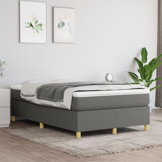 vidaXL Estructura De Cama Sin Colch&oacute;n Tela Gris Oscuro 120x200 Cm Vidaxl