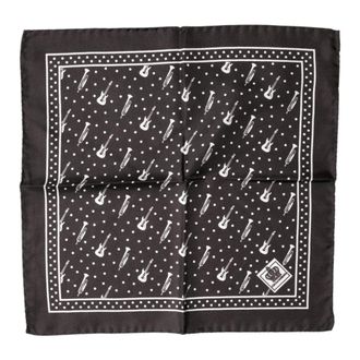 Dolce & Gabbana Pocket Scarves, male, Black, Size: ONE SIZE Guitar Trumpet Handkerchief Scarf
