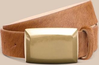 L'agence Womens The Sierra Plaque Belt In Cognac