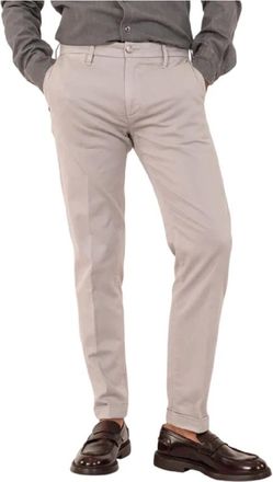 Re-hash Slim Fit Grijze Chinos - Heren - Chinos - Grijs - W36 - Katoen - Broeken