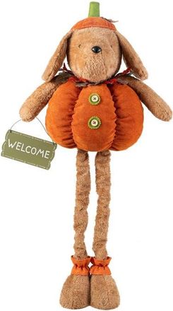 Glitzhome Fall Fabric Highland Cow Pumpkin Dog Porch Decor With Telescoping Legs in Orange at Nordstrom, Size Medium
