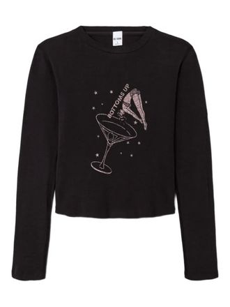 Re/Done 90s Bottoms Up long-sleeve T-shirt - Black