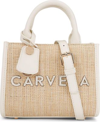 Carvela Womens Frame Raffia Micro Bag - White Fabric - One Size