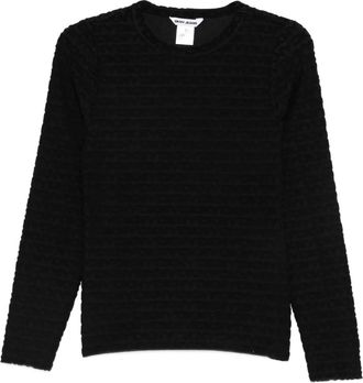 DKNY logo-jacquard T-shirt - women - Polyester/Spandex/Elastane - L - Black