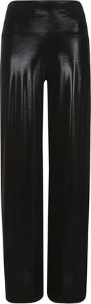 Norma Kamali Zwarte broek met polyester en spandex - Dames - Wijde Broeken - Zwart - XS - Polyester - Broeken