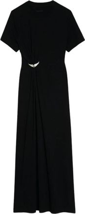 Zadig&Voltaire Raja Dress - Dames - Maxi kleedjes - Zwart - S - Katoen - Kleedjes