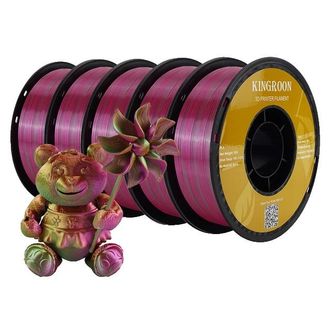 OEM Filamento Para Impresora 3d, Acabado Sedoso, Opciones Multicolor, Dorado, Verde, Rojo Rosado