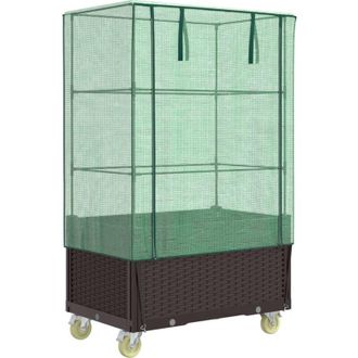 vidaXL Arriate Con Cubierta Invernadero Aspecto Rat&aacute;n 80x50x182 Cm Vidaxl