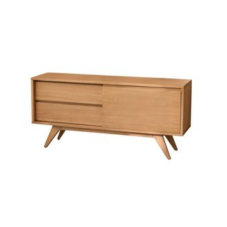 Tikamoon Mueble de TV de roble macizo 130 cm
