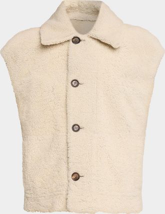 Brunello Cucinelli Reversible Suede & Lamb Shearling Vest