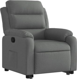 vidaXL Vidaxl - Sill&oacute;n Reclinable Elevable De Tela Gris Oscuro
