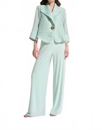 Joseph Ribkoff Silky Knit Pull-On Wide Leg Pants In Pistachio