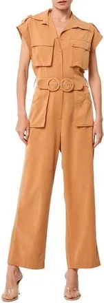 Ciebon Joelle Cap Sleeve Jumpsuit in Tan at Nordstrom Rack, Size Medium