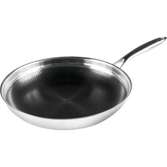 Frieling Black Cube 12-1/2 Inch Stainless/Nonstick Hybrid Fry Pan in Silver at Nordstrom