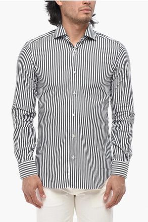 Barba Cotton-Blend Bicolour Striped Shirt size 39