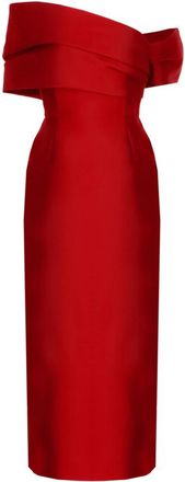 Solace London Mirla Midaxi Jurk - Dames - Feestkleedjes - Rood - S - Leer - Kleedjes