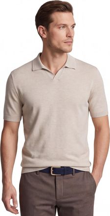 Gentiluomo Beige poloshirt Gentiluomo v hals gemeleerd