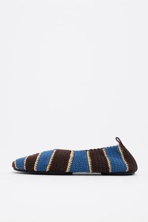 Bimba & Lola Crochet Raffia Ballerina in Blue at Nordstrom, Size 39