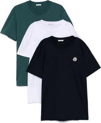 Moncler Logo Patch Katoenen T-Shirt Pack - Heren - T-shirts - Veelkleurig - S - Katoen - Tops
