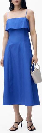 Mango Strappy A-Line Dress in Blue at Nordstrom, Size 10