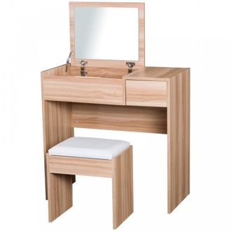 HOMCOM Dressing Table With Padded Stool - Home Living | TJ Hughes