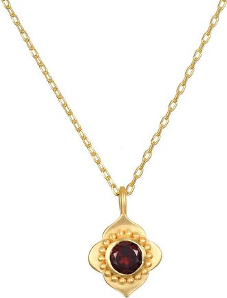 Satya Jewelry Spiritual Strength Garnet Lotus Necklace