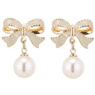 Generic Pearl Drop Earrings For Women,Butterfly Earrings Dangle,925 Silver Retro Red Drop Pearl Earrings,Crystal Diamond Earrings,Hypoallergenic Sterling Silv