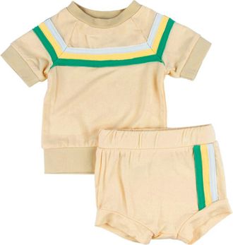 Miki Miette Carlo Stripe Short Sleeve Pullover & Shorts Set in Retro Sport at Nordstrom, Size 18M