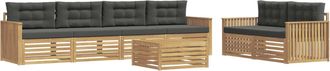 vidaXL Conjunto De Sof&aacute;s De Exterior 7 Uds. Blanco Y Antracita Vidaxl