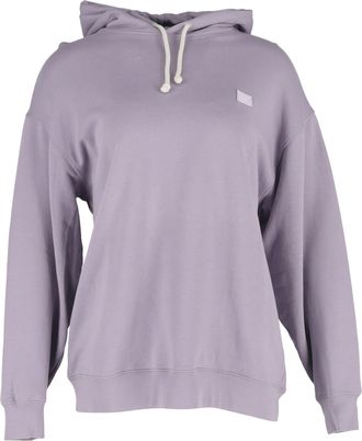 Acne Studios Fairah Face Patch Oversize Hoodie in Purple Cotton
