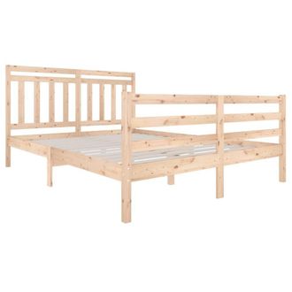 Berkfield Home Beautiful Bed Frame 150x200 cm King Size Solid Wood in Light Tan
