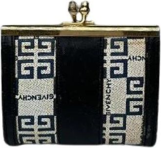 Givenchy Pre-owned Vintage Monogram Portemonnee Kaarthouder - Dames - Vintage Accessoires - Blauw - ONE Size - Leer - Vintage