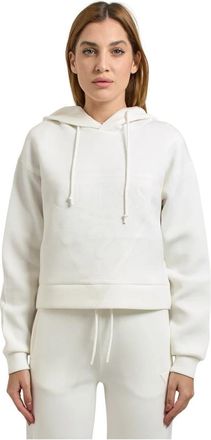 Guess Witte Scuba Sweatshirt met Capuchon - Dames - Hoodies - Wit - M - Hoodies & sweatvesten