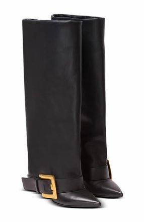 Balmain Anthem Calfskin Leather Boots in Black at Nordstrom, Size 36