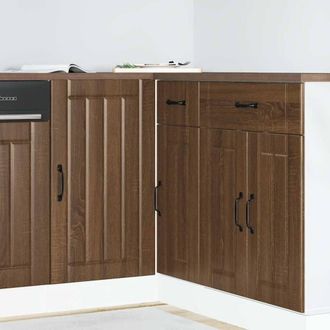 Berkfield Home Sink Base Cabinet Lucca Brown Oak Engineered Wood
