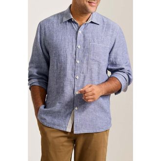 Tommy Bahama Paradise Breezer Linen Button-Up Shirt in Island Navy at Nordstrom, Size Xlt