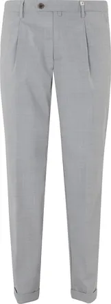 Myths Light Gray Zeus Turn-Up Waist Loops Wool Trousers