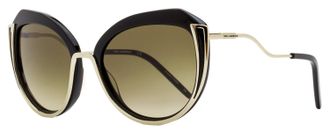 Karl Lagerfeld Womens Oval Sunglasses KL928S 532 Black/Gold 55mm