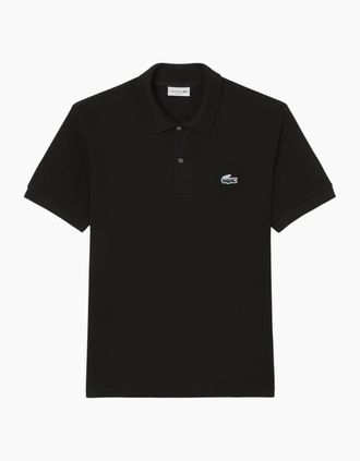 Lacoste Mens Lacoste Mens Polo Shirts Classic Fit Landscape Crocodile Pique Golf Polo Shirt - Black - Size: 38