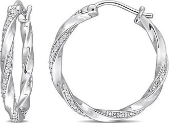 Rina Limor Silver 0.25 Ct. Tw. Diamond Earrings