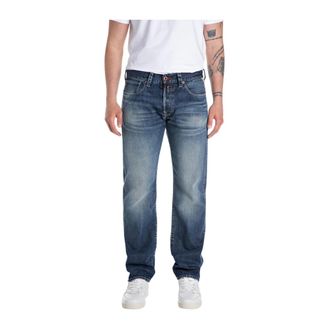 Replay Authentic Denim with Original Cornely Embroidery - male - Replay - Straight Fit Jeans - Blue - W34 L32 - Jeans