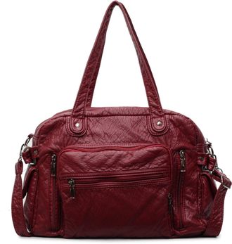 Generic PU Leather Tote Bag Large Handbag Hobo Bag for Women Work Commute (Red)