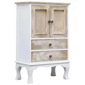 Berkfield Home Drawer Cabinet White 50x30x80 cm Wood | Size: 50 x 30 x 80 cm