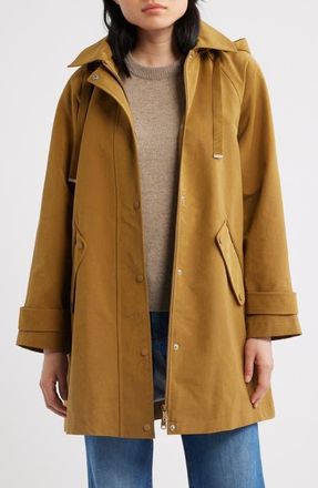 Bernardo Flared Hooded Raincoat in Tan at Nordstrom, Size Xx-Large