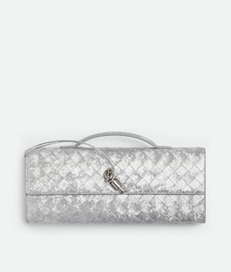 Bottega Veneta Andiamo Clutch - Silver - Woman - 100% Lambskin