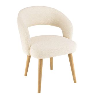 Macabane Silla en tejido bouclette crudo