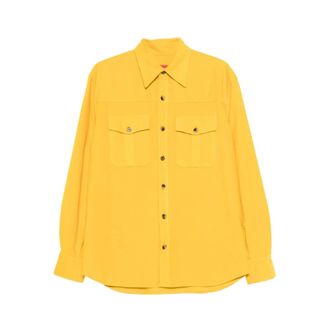 Isaia Casual Shirts, male, Yellow, Size: 3XL Casual Shirt