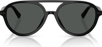 Jimmy Choo London 55mm Pilot Sunglasses in Black /Dark Grey at Nordstrom